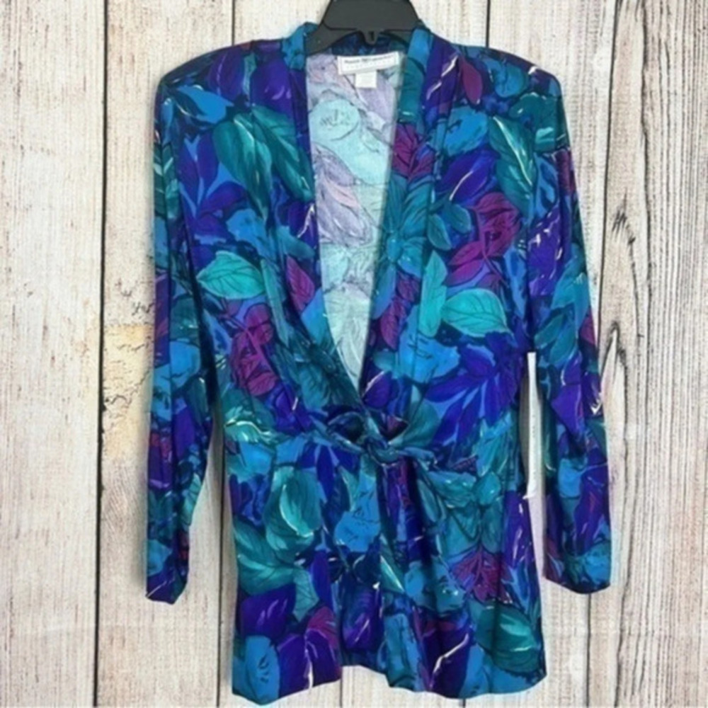 Vintage Maggie Lawrence Single Button tropical Blazer size medium